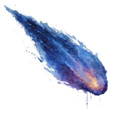 A watercolor painting of Comet, vector illustration on white background. © Andrews