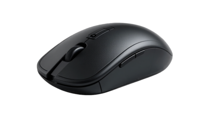 Black Wireless Computer Mouse on Black Background wireless mouse isolated on a transparent background