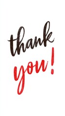 The text Thank You, simple style on white background