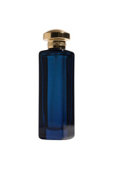 Elegant Blue Perfume Bottle with Gold Cap - Luxury Fragrance