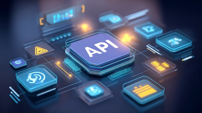 api application programming interface software integration vector illustration.