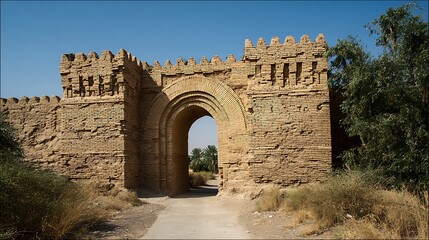 arch of the ancint gate in babylon iraq.