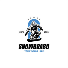 snowboard logo badge design illustration