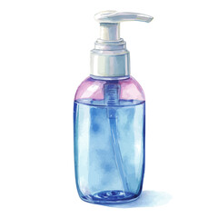 A watercolor painting of Face Cleanser, vector illustration on white background.