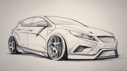 Fototapeta premium car sketch vector.