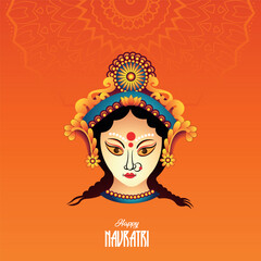 A beautiful and vibrant illustration of the Hindu goddess Durga, perfect for celebrating the festival of Navratri with a modern and artistic touch.