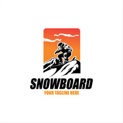 snowboard logo badge design illustration