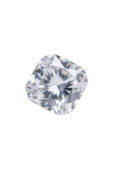 Fototapeta premium Sparkling Diamond on White Background, Closeup