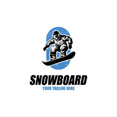 snowboard logo badge design illustration