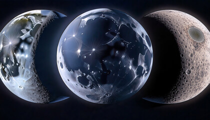 Phases Of Alien Moonsmultiple Exposures Of A Moon S Phases Creat