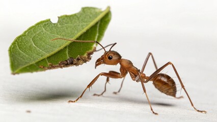 Leafcutter Ant on studio background
