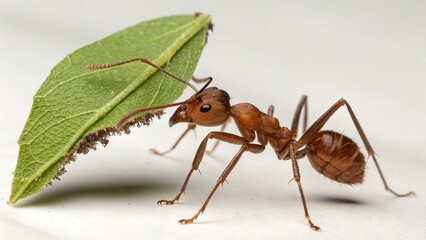 Leafcutter Ant on studio background
