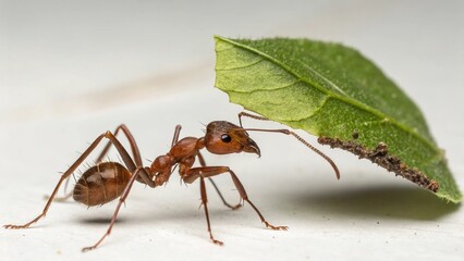 Leafcutter Ant on studio background
