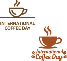 Simple coffee cup outline design with steam decoration for posters logos cafe branding celebration layouts and creative product packaging projects
