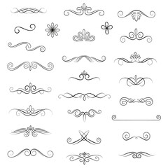 Elegant Flourishes & Swirls Collection of Decorative Design Elements