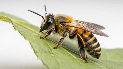 Leafcutter Bee on studio background
