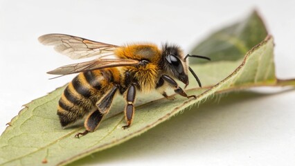 Leafcutter Bee on studio background
