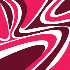 Abstract Retro Wave Pink and Maroon Curved Geometric Background