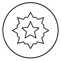 minimalist snowflake star inside circle badge