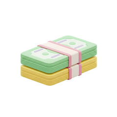 Wealth Stack: A 3D-rendered illustration of a stack of vibrant currency, perfectly portraying financial abundance and economic prosperity. The image symbolizes wealth, stability.