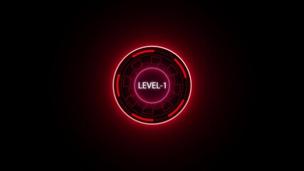 4k animation video Level up text sign. Setting gear level-1 text font animation  black background. ... - Powered by Adobe