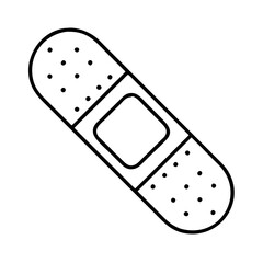 Illustration of an adhesive bandage, symbolizing first aid and wound care in a simple and clean design