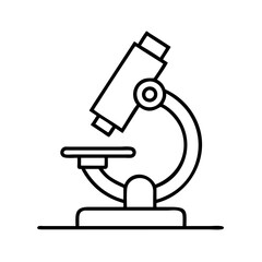 Vector art of microscope, a simple line art illustration for science, research, and laboratory themes and designs