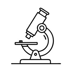 Vector art of microscope, a simple line art illustration for science, research, and laboratory themes and designs