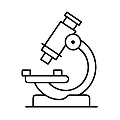 Fototapeta premium Vector art of microscope line icon scientific instrument for laboratory research vector illustration of a microscope