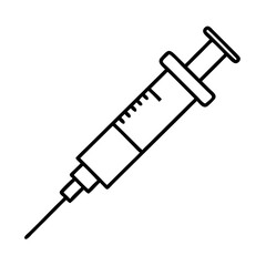 Illustration of a syringe, representing vaccination, injection, or medical treatment in a minimalist style