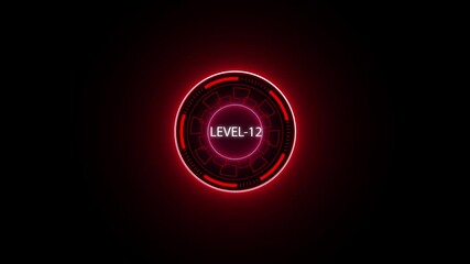 4k animation video Level up text sign. Setting gear level-12 text font animation  black background. ... - Powered by Adobe