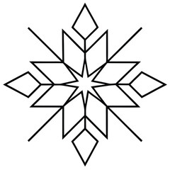 Minimalist Snowflake Combined With Star Icon