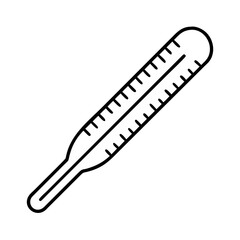 Vector art of line art illustration of a thermometer measuring temperature simple vector icon of medical equipment