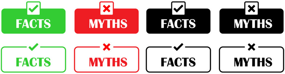 Obraz premium Facts and Myths vector illustration