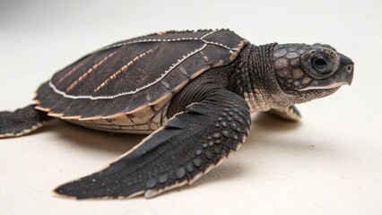 Leatherback Sea Turtle on studio background
