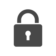 Online Security Lock Icon. This graphical representation of a closed padlock signifies robust protection, privacy, and restricted entry. It conveys safety and confidentiality for virtual systems.