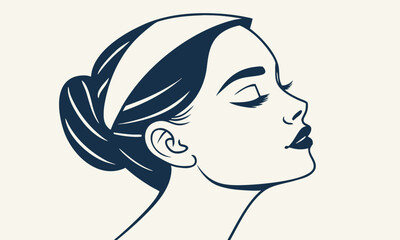 Stylized Female Silhouette with Bun