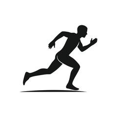 Dynamic Running Figure. Striking graphic of an individual in full stride. Symbolizes swift achievement, personal drive, and the pursuit of goals.