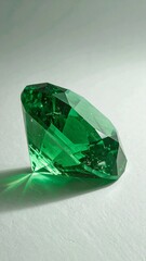 Fototapeta premium Emerald cut green gemstone