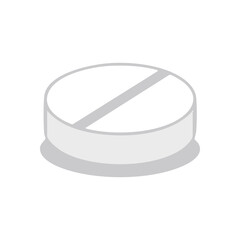 Single Round Medicine Tablet. This clean depiction of a light-colored medication symbolizes health, care, and therapeutic relief. Essential for wellness and medical themes.
