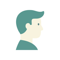 Male Profile Illustration Graphic. Clean minimalist vector of a man's head from the side, symbolizing user identity, digital representation, or general persona.