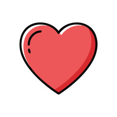 Classic Red Heart Icon. This vibrant emblem portrays deep affection and passion. Perfect for themes of romance, warmth, and heartfelt connection.