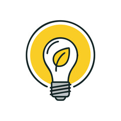 Eco Friendly Light Bulb Concept. A shining lamp with a verdant leaf illustrates innovative eco initiatives and sustainable development, fostering a brighter, greener tomorrow.