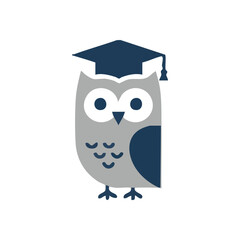 Wise Owl Wearing Graduation Cap. Charming academic fowl symbolizes intellect and achievement. Perfect for educational themes, learning, university, or school related content.