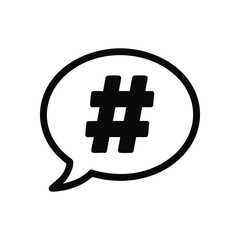 Digital Hashtag Communication Icon. This emblem signifies online discourse and trending content. It evokes connection, interaction, and modern social media platforms.