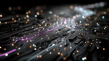 Obraz premium Advanced computer chip technology futuristic motherboard design high resolution image
