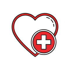Obraz premium Cardiac Care Wellness Icon. This graphic depicts a vital organ with a medical cross, signifying health protection and total wellbeing. It symbolizes crucial assistance for a sound life.