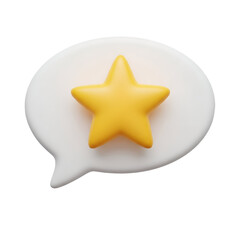 3d chat bubble with yellow star