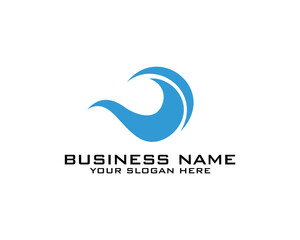 Water wave logo icon design template vector
