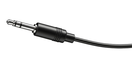 3d black audio jack cable with 35mm stereo plug  
